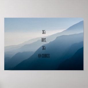 Minimalistisk motivation 365 dagar 365 nya chanser poster