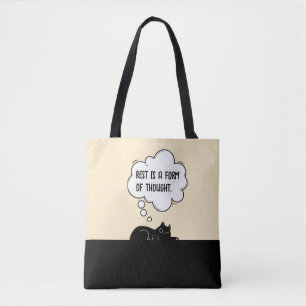 Minimalistisk Motiverande Katt Citat Humor Present Tygkasse