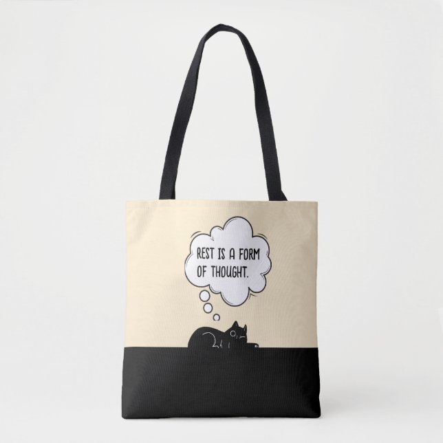Minimalistisk Motiverande Katt Citat Humor Present Tygkasse (Framsida)