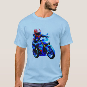 🏍️ Minimalistisk Motorcyklist i Ren Urban Stilmix T Shirt
