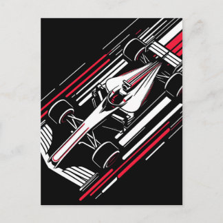 Minimalistisk Motorsport Formel Racingbil Hastighe Helg Vykort