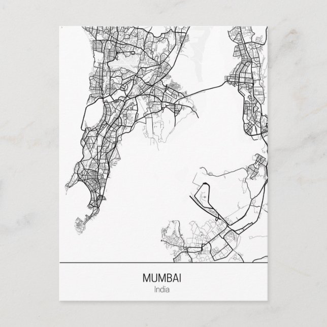 minimalistisk Mumbai Indien Vykort (Framsida)