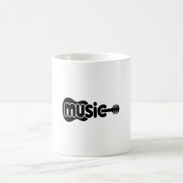 Minimalistisk musik gitarr mugg 