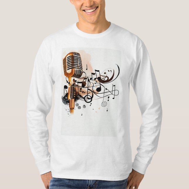 Minimalistisk musik - skal för svartvit penna t shirt (Framsida)