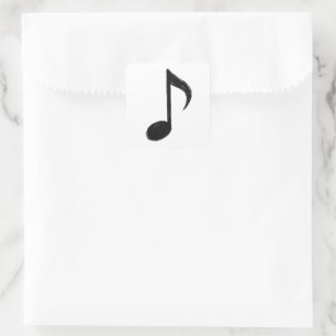 Minimalistisk musikalisk anteckning - Bläck Stil p Fyrkantigt Klistermärke