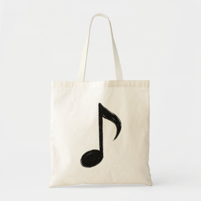 Minimalistisk musikalisk anteckning - Bläck Stil p Tygkasse (Framsidan)