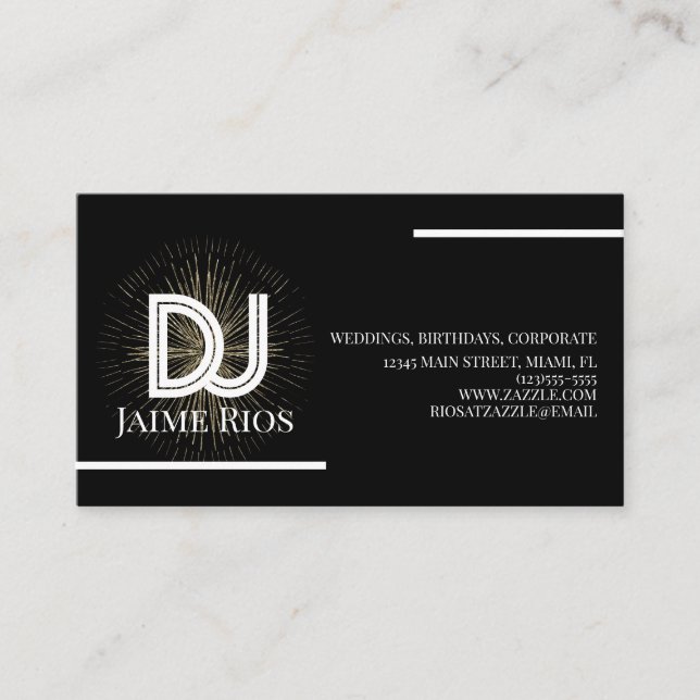 Minimalistisk musikproducent Black Gold visitkort (Framsida)