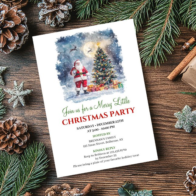 Minimalistisk mysig julscen digital inbjudan (Minimalist Cozy Christmas Scene Digital Invitation)