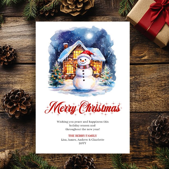 Minimalistisk mysig julscen julkort (Minimalist Cozy Christmas Scene Greeting Card)