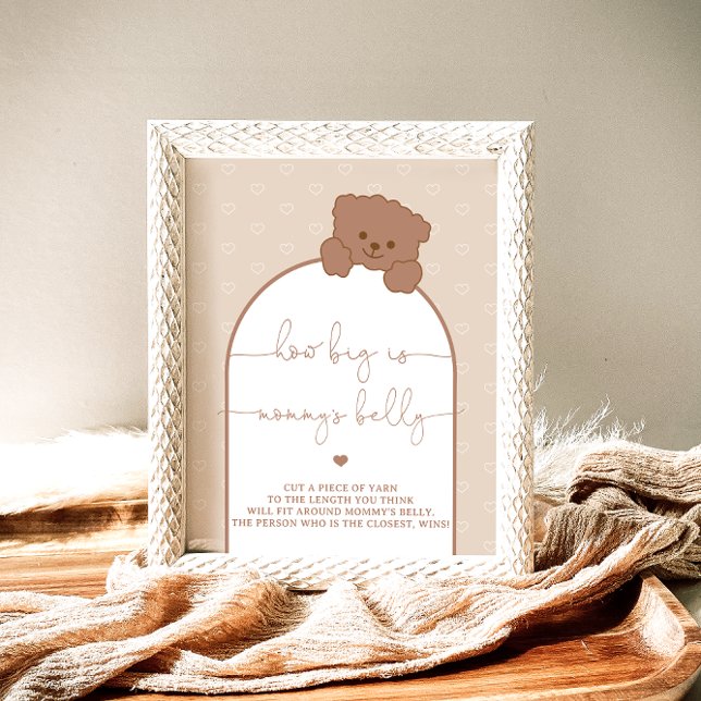 Minimalistisk Nalle Hur stor är Mamma Belly? Poster (Skapare uppladdad)