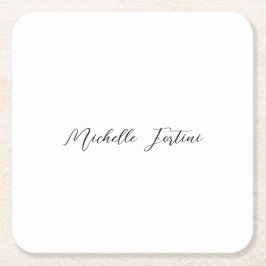 Minimalistisk Namn-Elegant Underlägg Papper Kvadrat