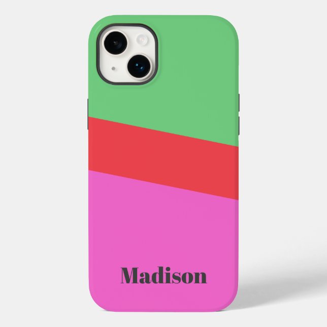 Minimalistisk Namn Neon ColorBlock-Rosa och Grönt (Baksida)