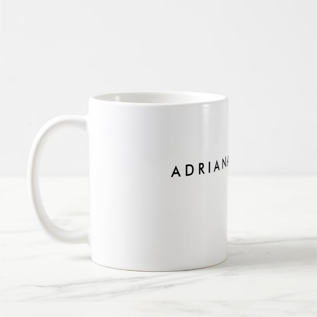 Minimalistisk Namn-Professionell i svart, vit  Kaffemugg (Vänster)