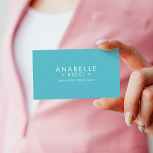 Minimalistisk namn Sans Serif-teckensnitt Blå Visitkort