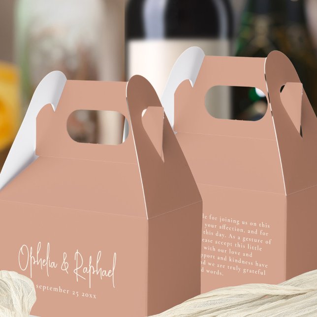 Minimalistisk Namn Tack Cream Terracotta Presentaskar (Front and back view)