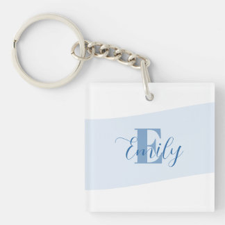 Minimalistisk Namnmonogram Retro Blå