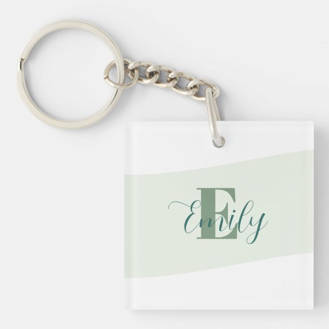 Minimalistisk Namnmonogram Retrogrön (Framsidan)