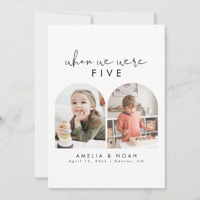 Minimalistisk när vi var åldersfoto Bordskort (Framsida)