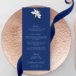 Minimalistisk Narcissus Flower Bröllop Menu Meny