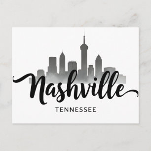 Minimalistisk Nashville Skyline, Tennessee Stad Vykort