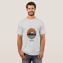 Minimalistisk natur bergs solnedgångsgrafik