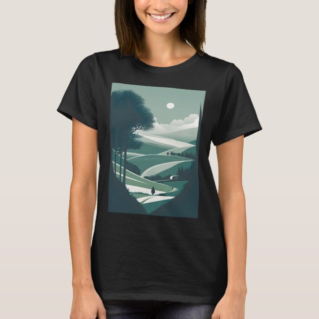 Minimalistisk natur i landskapet t shirt (Framsida)