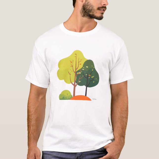 Minimalistisk Natur Träd Unisex Ledig T-Shirt (Framsida)