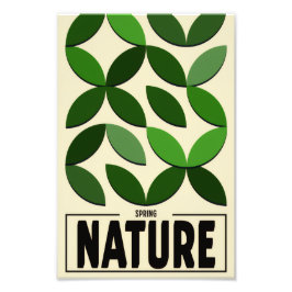 Minimalistisk naturaffisch – Vår Botanisk väggkons Fototryck