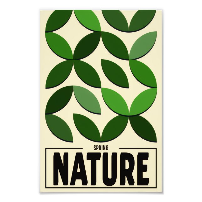 Minimalistisk naturaffisch – Vår Botanisk väggkons Fototryck (Framsidan)