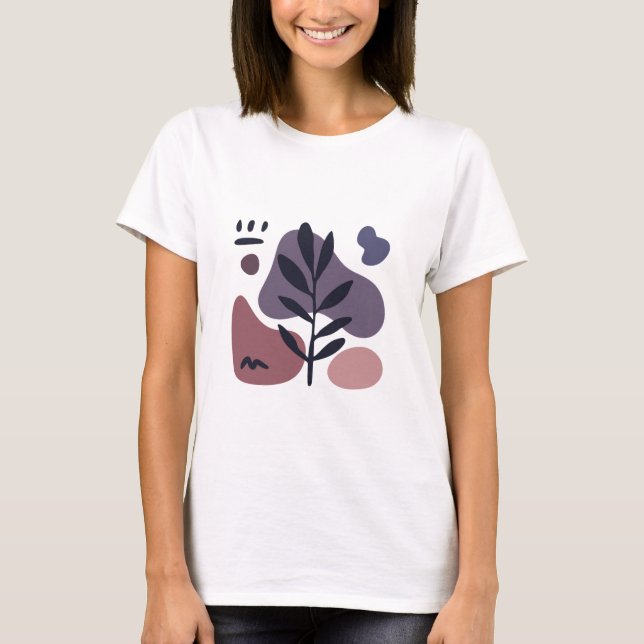 Minimalistisk naturdesign t-shirt (Framsida)