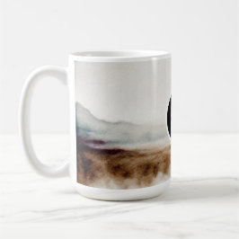 Minimalistisk naturlig akvarell abstrakt mönster kaffemugg