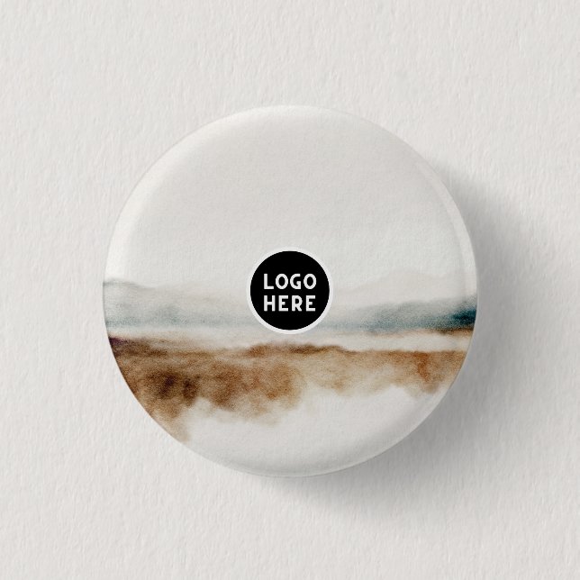 Minimalistisk naturvattensfärg, Abstrakt Mönster Knapp (Framsida)