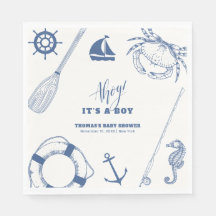 Minimalistisk nautical FishBoy Baby Shower