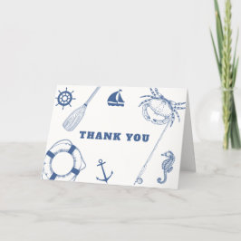 Minimalistisk nautical FishBoy Baby Shower Tack Kort