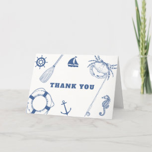 Minimalistisk nautical FishBoy Baby Shower Tack Kort