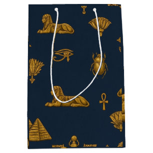 Minimalistisk Navy & Antik Guld Egyptiskt Mönster