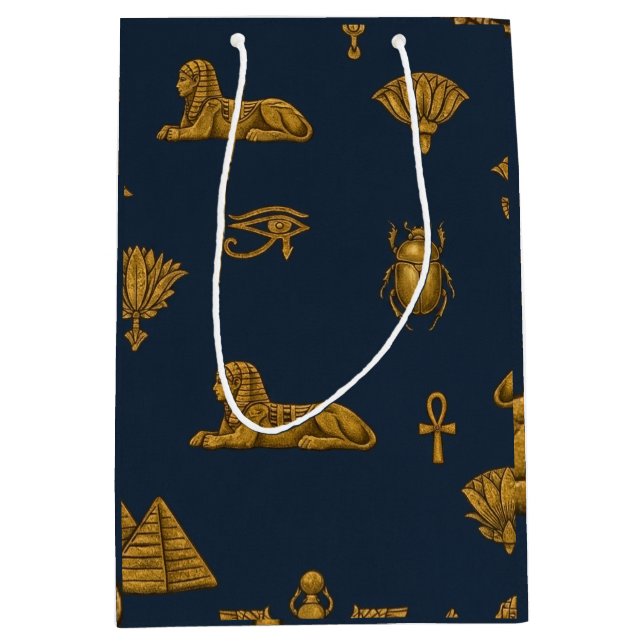 Minimalistisk Navy & Antik Guld Egyptiskt Mönster (Framsidan)