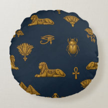 Minimalistisk Navy & Antik Guld Egyptiskt Mönster