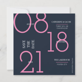 Minimalistisk Navy Rosa Bröllop Snabb Meddelande