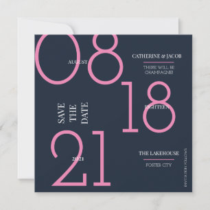 Minimalistisk Navy Rosa Bröllop Snabb Meddelande