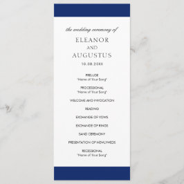 Minimalistisk Navyblå Klassisk Enkel Elegant Bröll Program