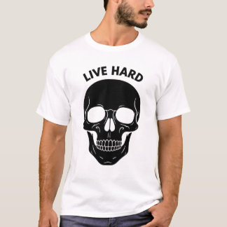 Minimalistisk Neon Glow Skull T-Shirt - levande hå