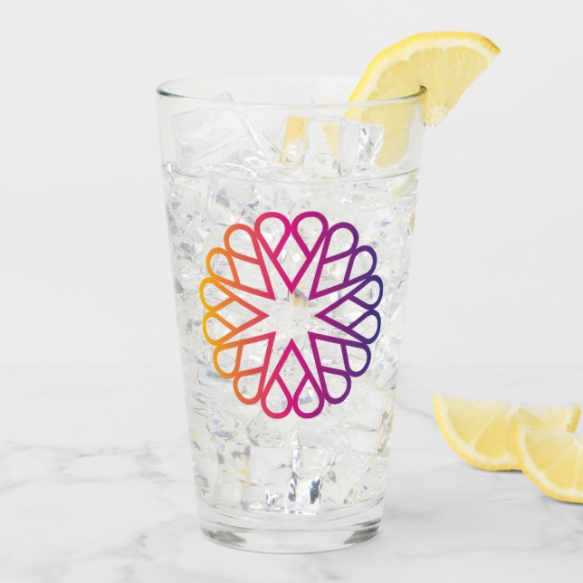 Minimalistisk neon-gradient radiell blomma glaskopp (Bakside Is)