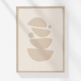 Minimalistisk neutral abstrakt form väggkonstaffis poster
