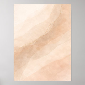 Minimalistisk neutral abstrakt väggkonst – Beige O