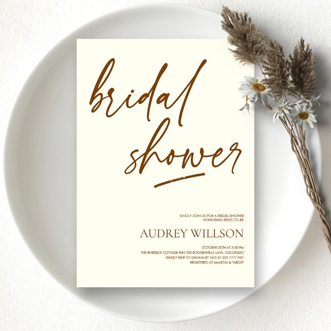 Minimalistisk Neutral Bröllopsdusch-inbjudan Inbjudningar (Minimalist Neutral Bridal Shower Invitation
)