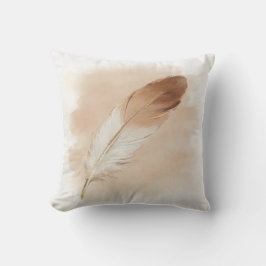 Minimalistisk Neutral Brun Målad Strukket Enkel Fj Kudde