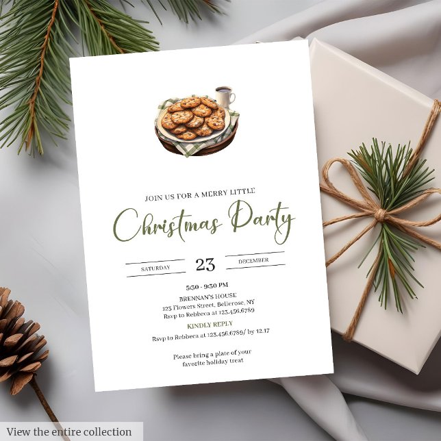 Minimalistisk Neutral Jordnära Mysig Rustik Julfes Inbjudningar (Minimalist Neutral Earthy Cozy Rustic Xmas Party Card Invitation)