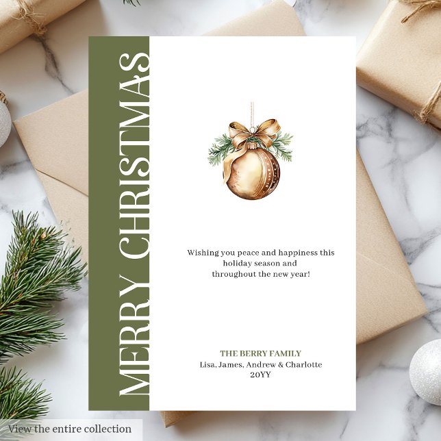 Minimalistisk neutral julgranskula välkomstkort julkort (Minimalist Neutral Christmas Bauble Greeting Card)