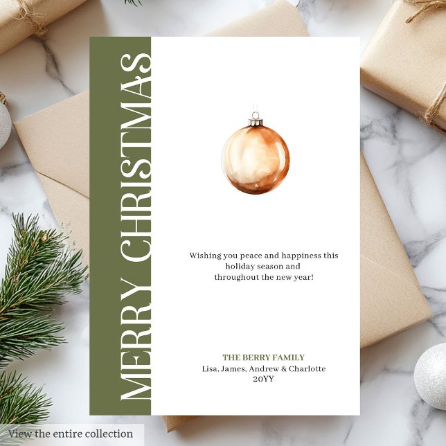 Minimalistisk neutral julhälsningskortdesign julkort (Minimalist Neutral Christmas Greeting Card Design)